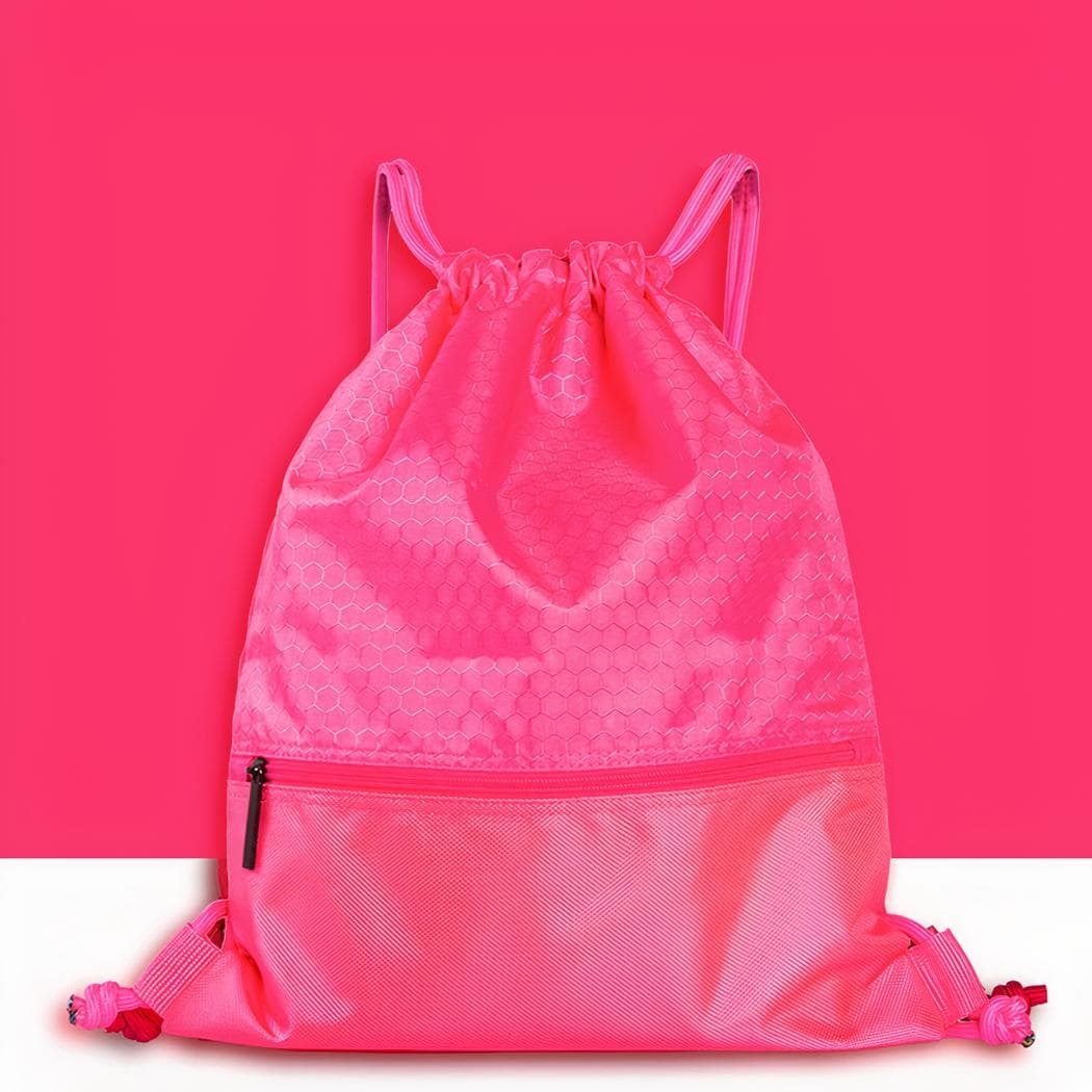 Sac à dos de sport souple fermeture à cordons - rose