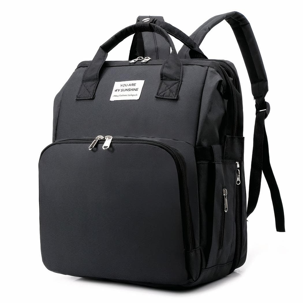 Sac à dos à langer pour bébé design classique - noir
