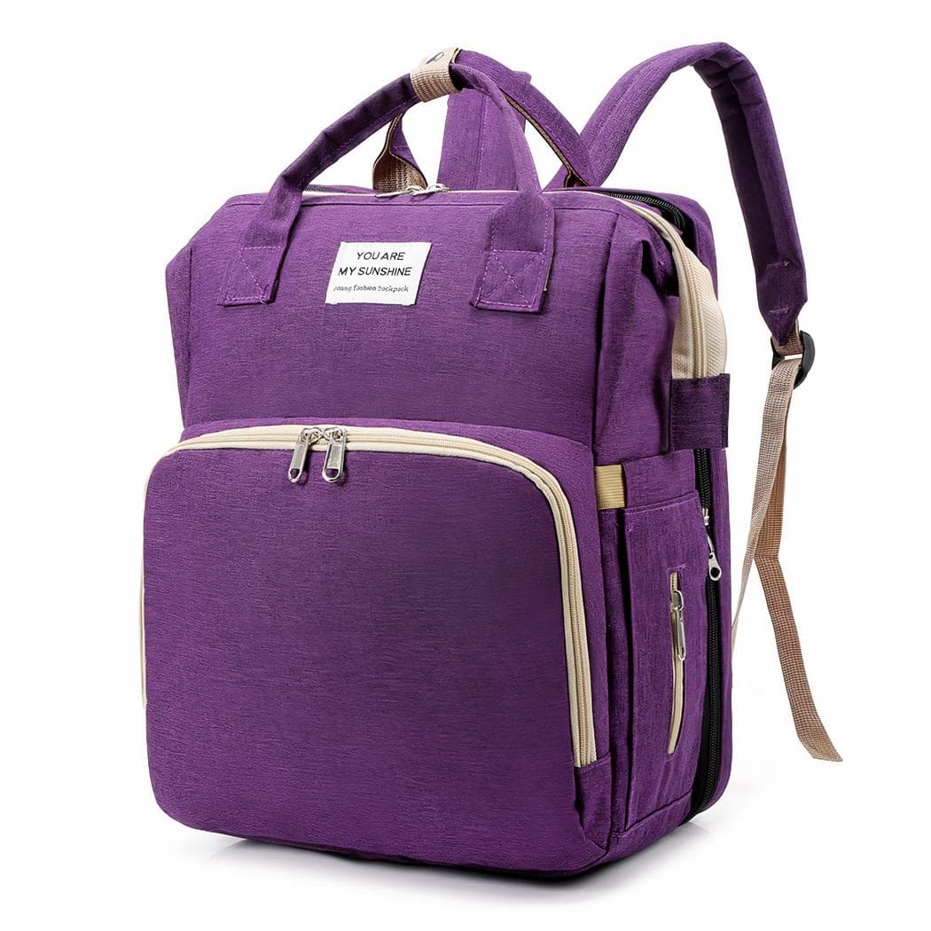 Sac à dos à langer pour bébé design classique - violet