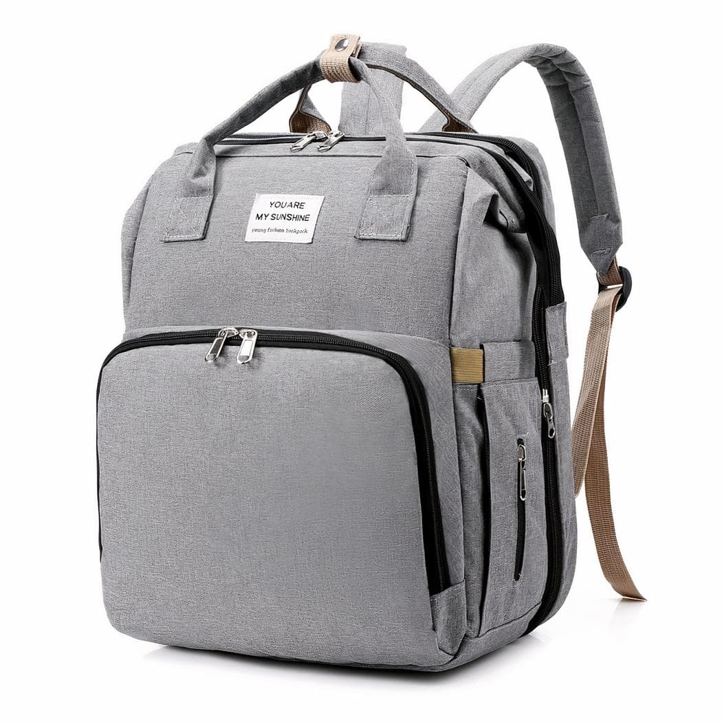 Sac à dos à langer pour bébé design classique - gris