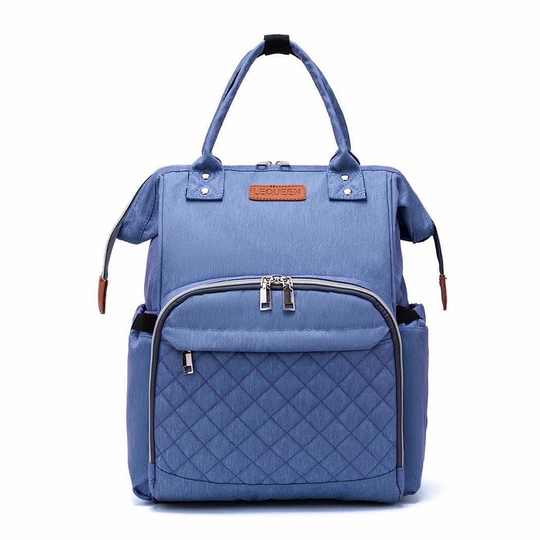 Sac à langer moderne matelassé - bleu