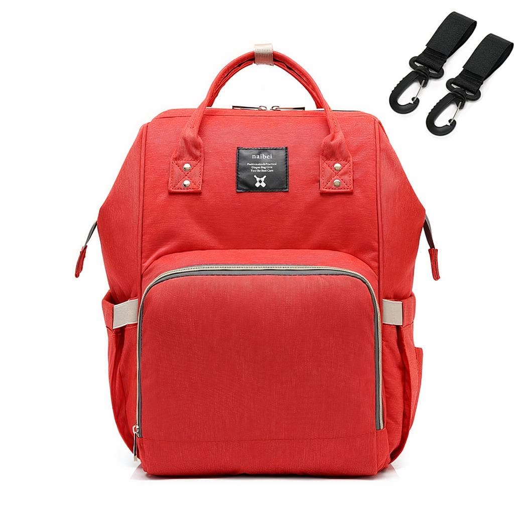 Sac à langer avec trois range biberons - rouge