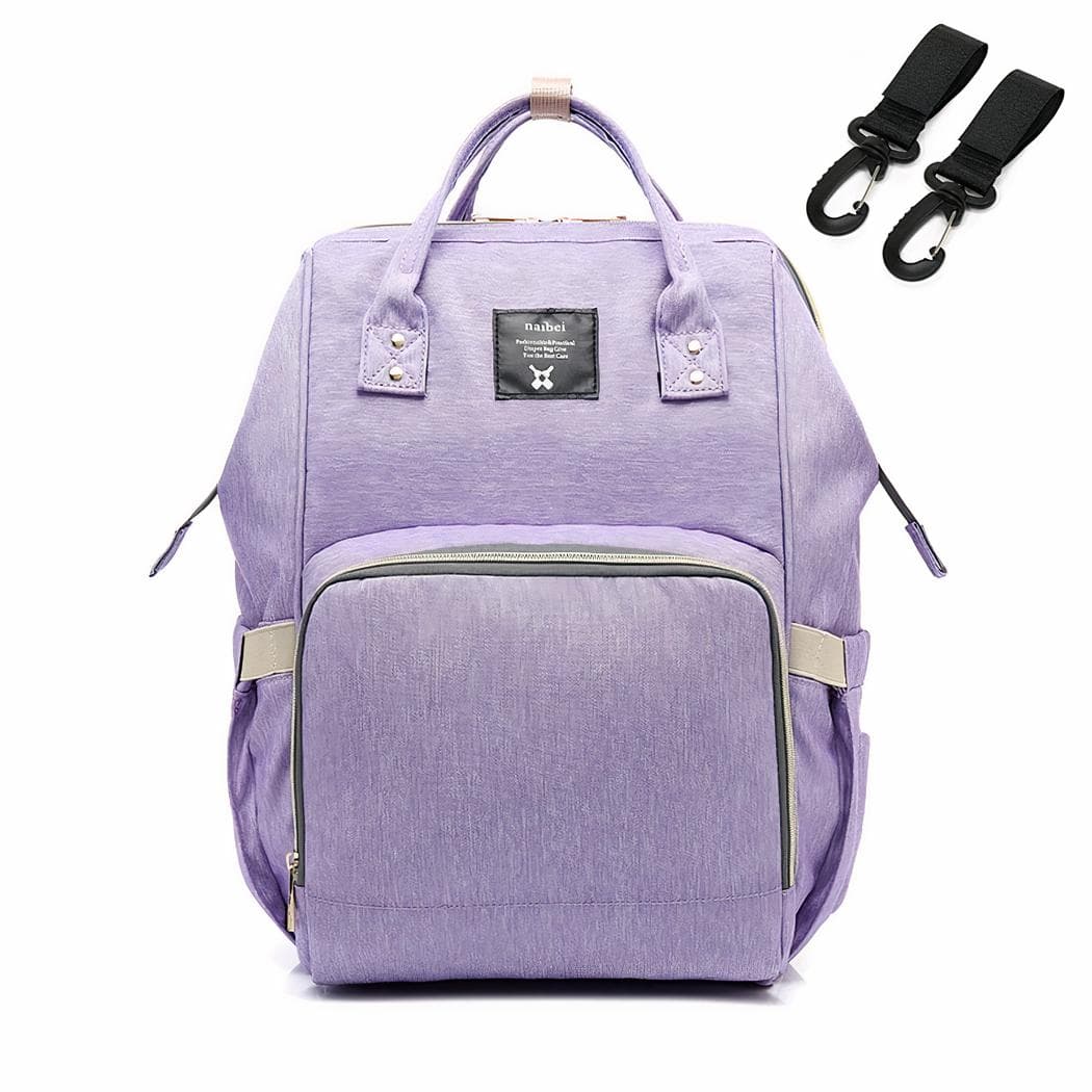 Sac à langer avec trois range biberons - violet