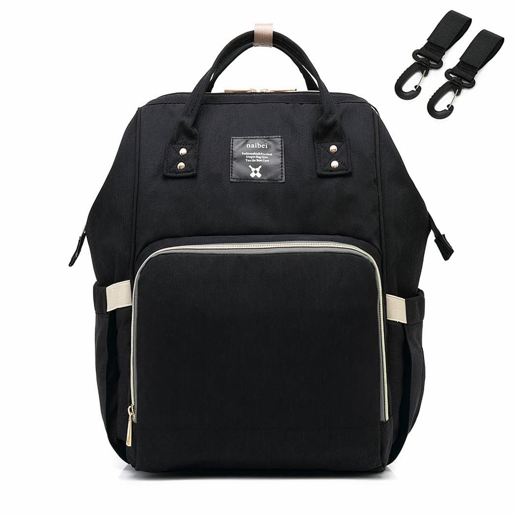 Sac à langer avec trois range biberons - noir