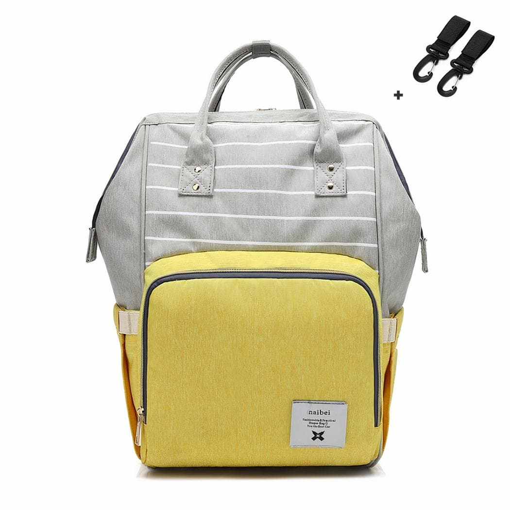 Sac à langer avec trois range biberons - jaune