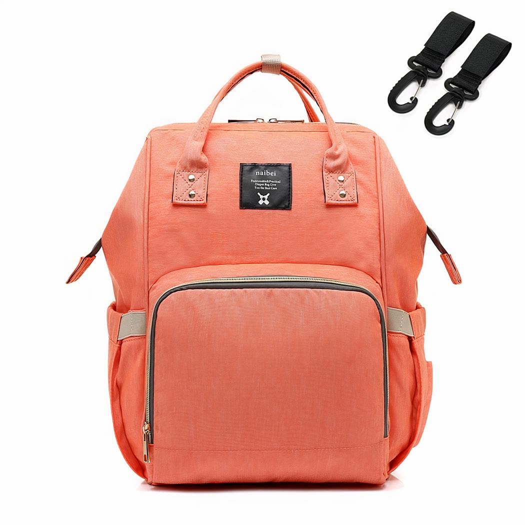 Sac à langer avec trois range biberons - orange