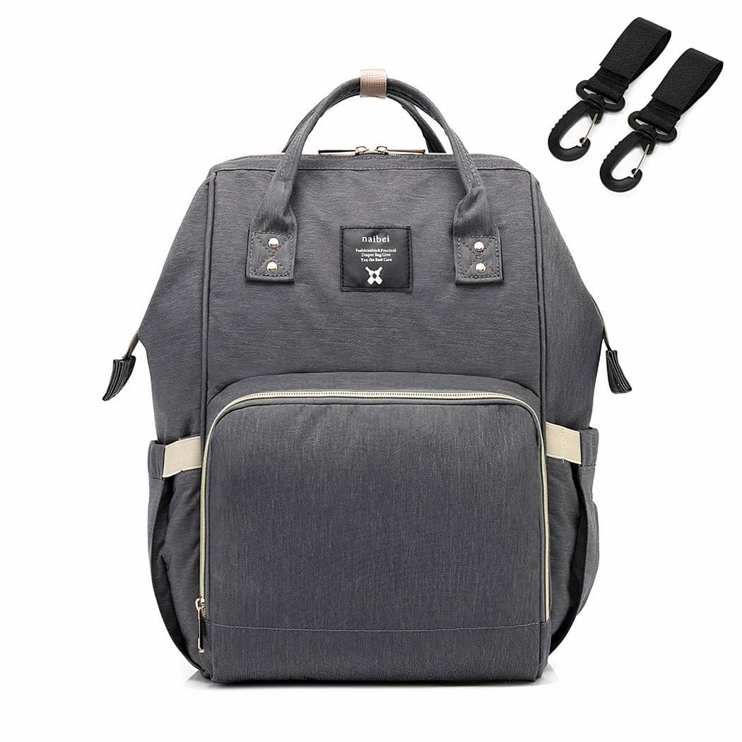Sac à langer avec trois range biberons - gris