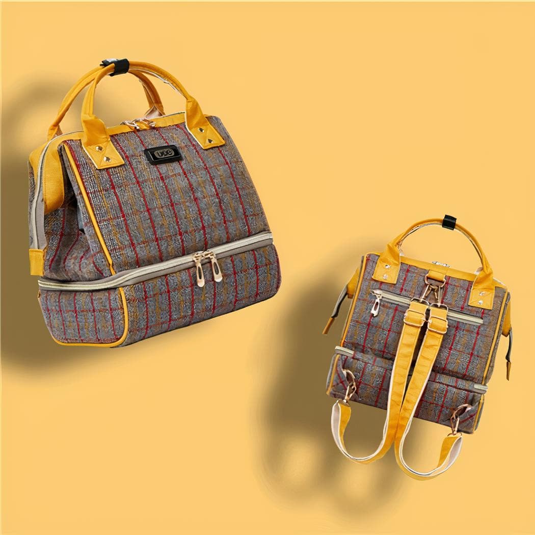 Sac à dos à langer avec poche isotherme - jaune