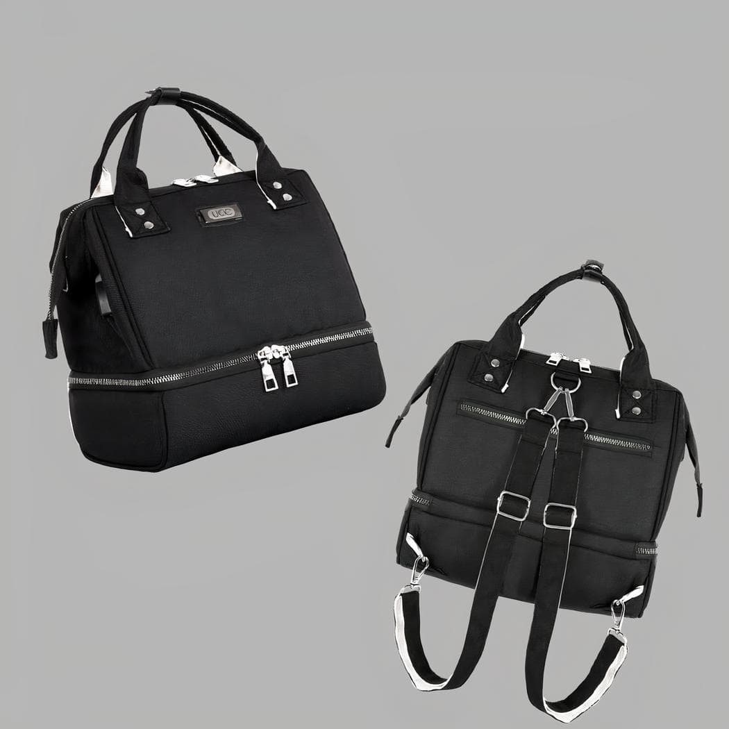 Sac à dos à langer avec poche isotherme - noir