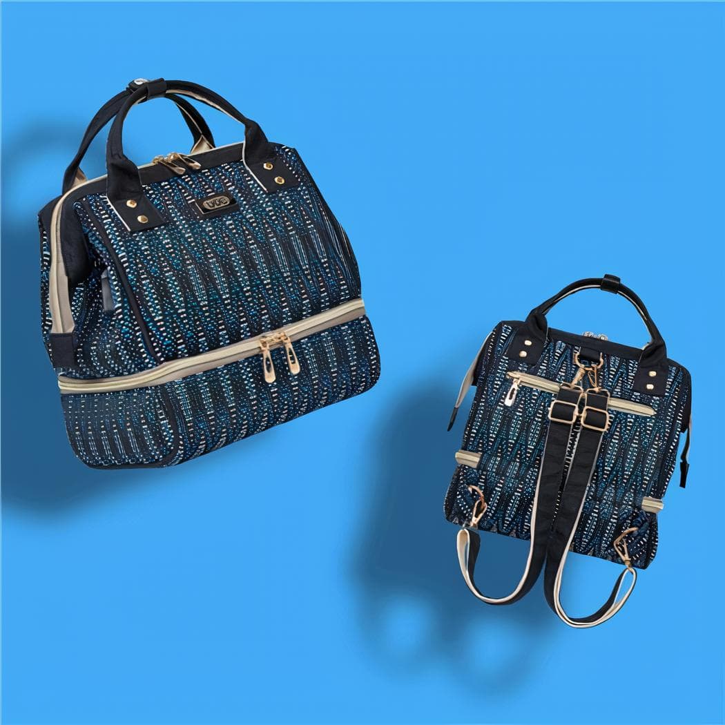 Sac à dos à langer avec poche isotherme - bleu