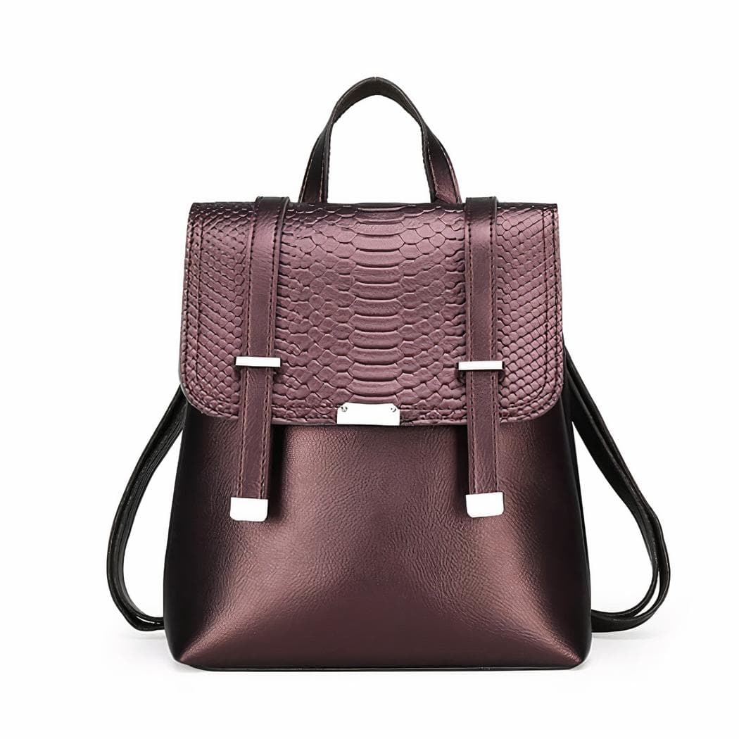 Sac à dos femme embossé style python - rouge