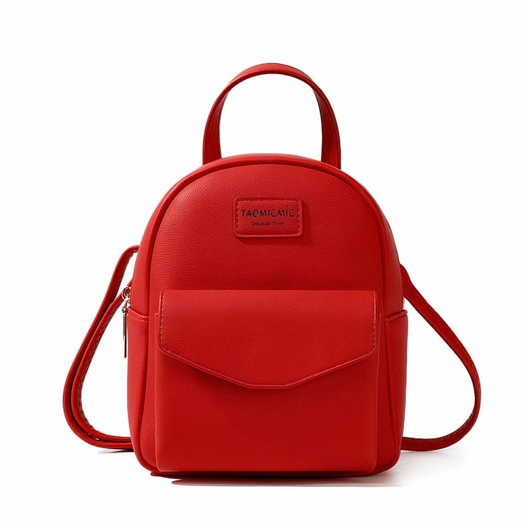Sac à dos femme petit format cuir végan couleurs tendances - rouge