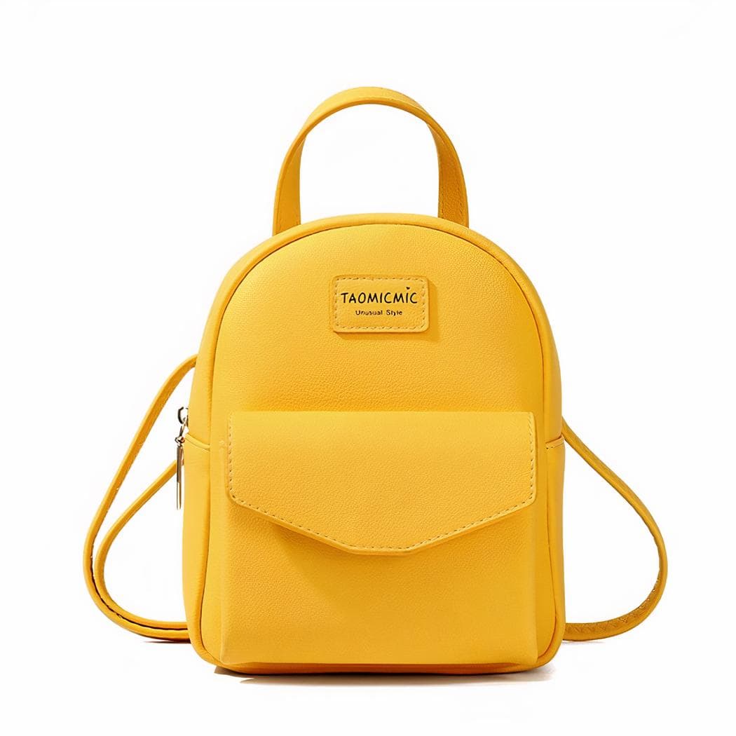Sac à dos femme petit format cuir végan couleurs tendances - jaune
