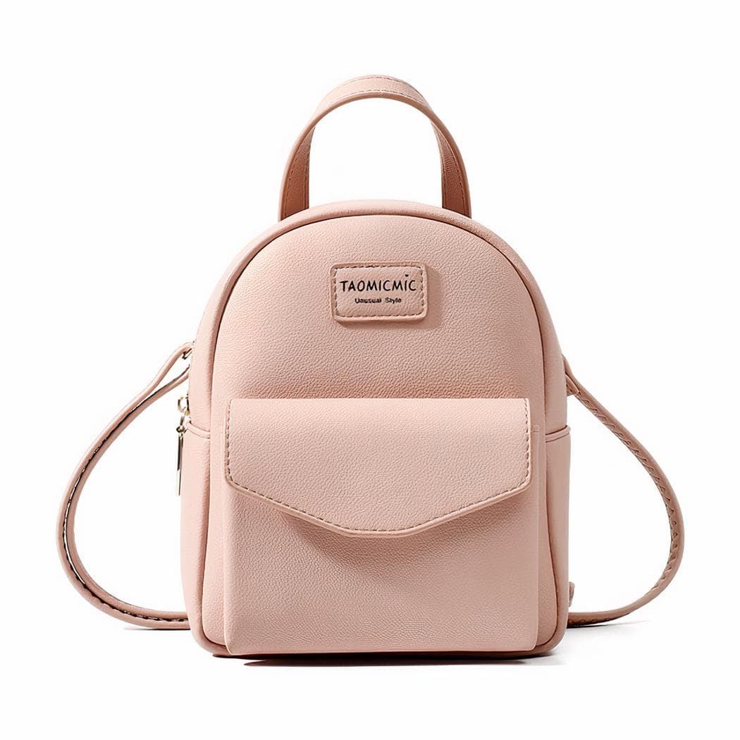 Sac à dos femme petit format cuir végan couleurs tendances - rose