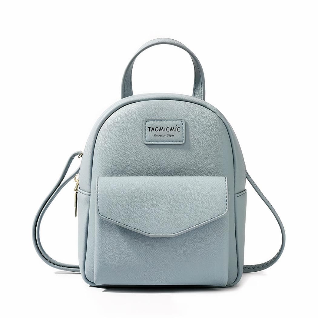 Sac à dos femme petit format cuir végan couleurs tendances - bleu