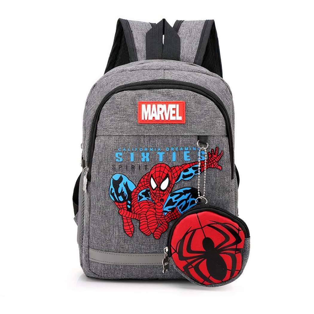 Sac à dos Spiderman effet jean - gris