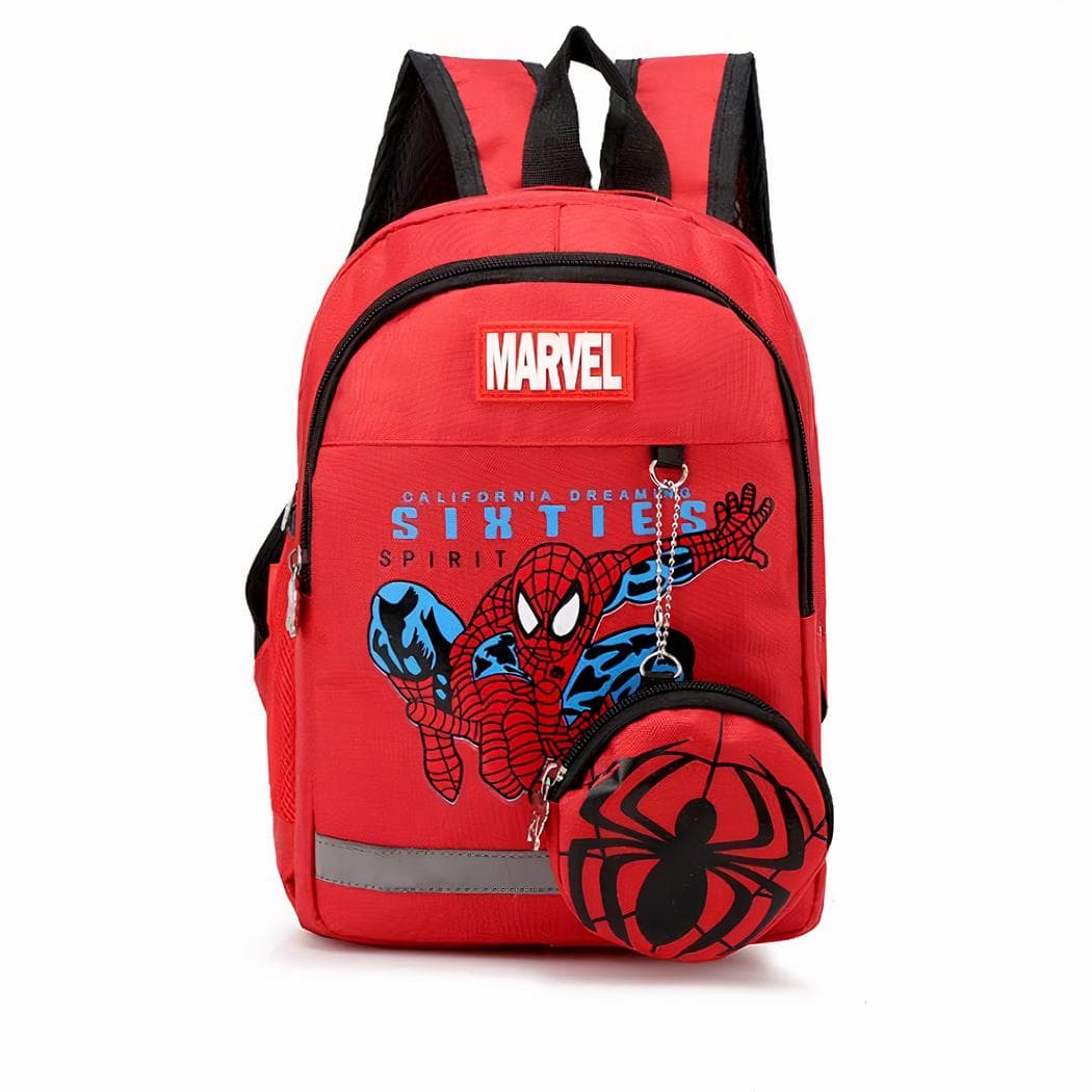 Sac à dos Spiderman effet jean - rouge
