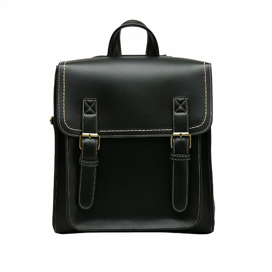 Sac à dos cartable style vintage - noir