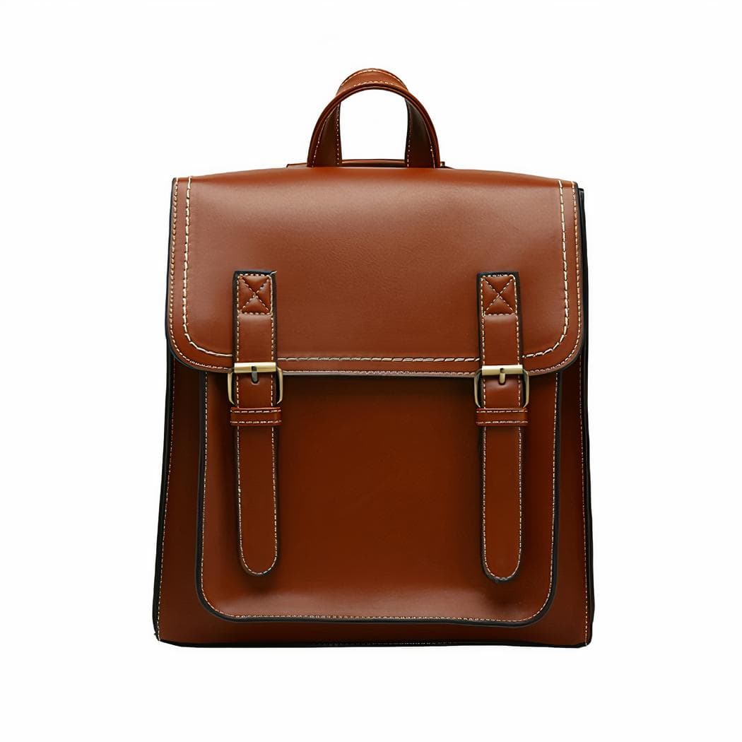 Sac à dos cartable style vintage - beige