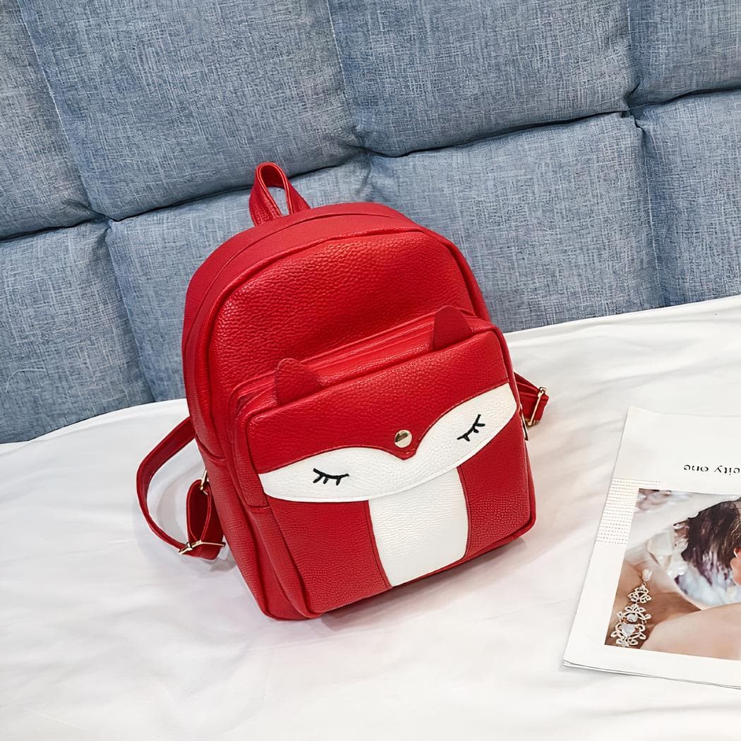 Sac à dos en similicuir renard - rouge
