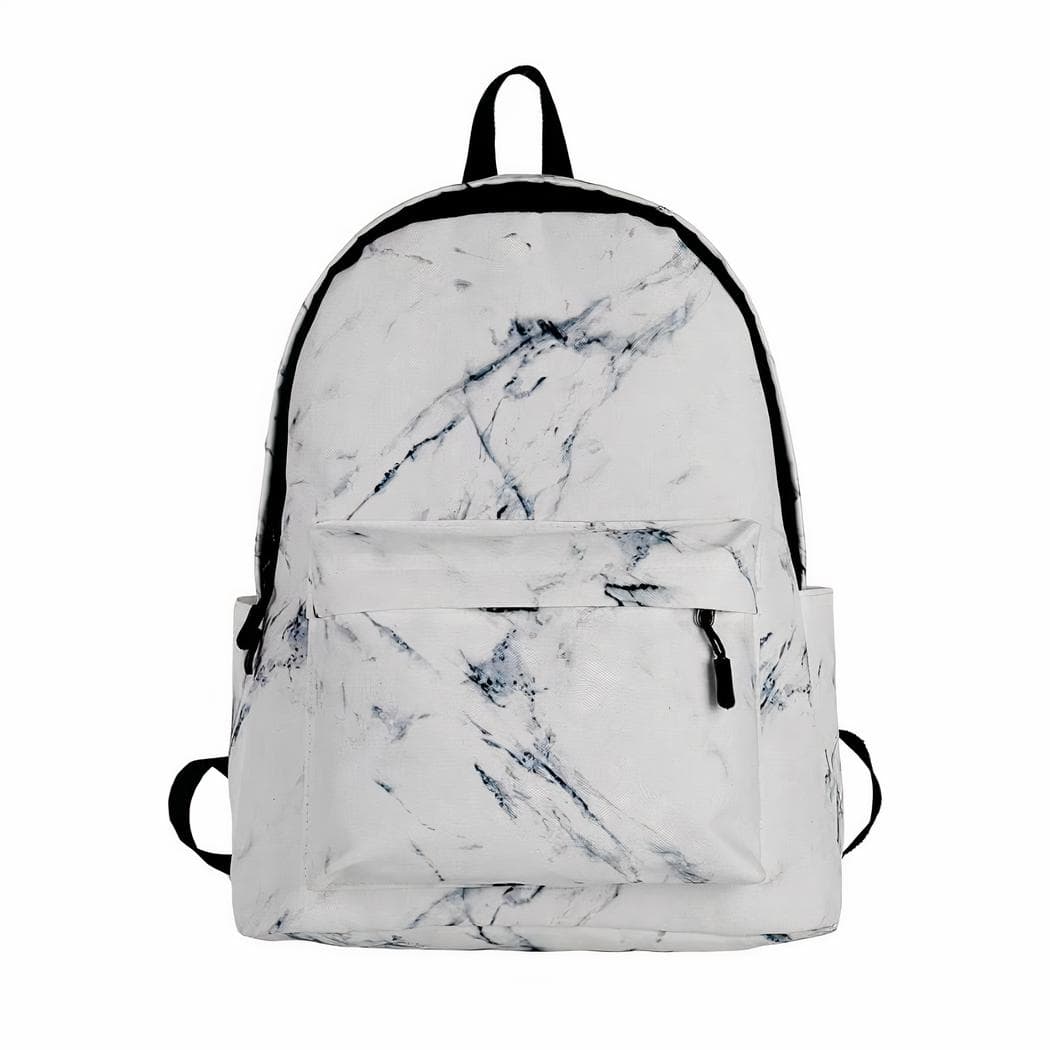 Sac à dos blanc ou noir effet marbre - blanc