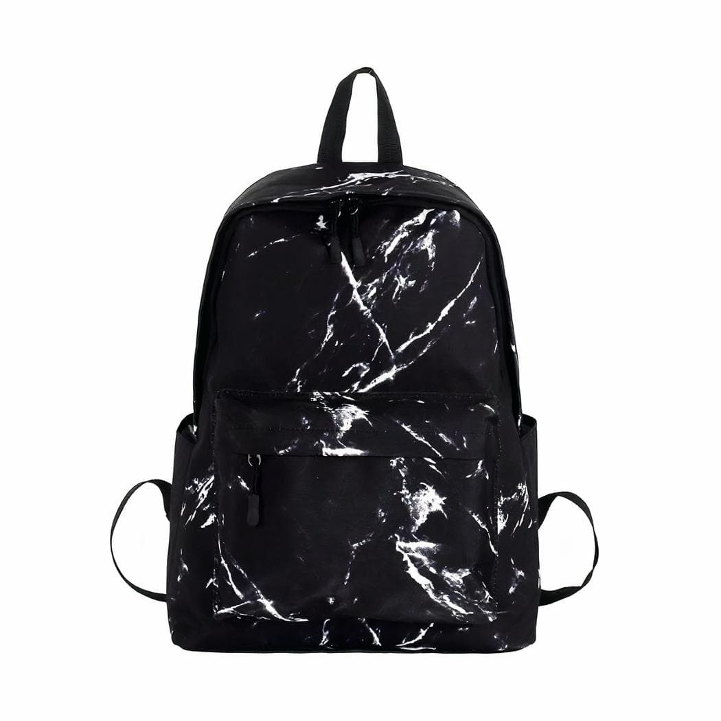 Sac à dos blanc ou noir effet marbre - noir