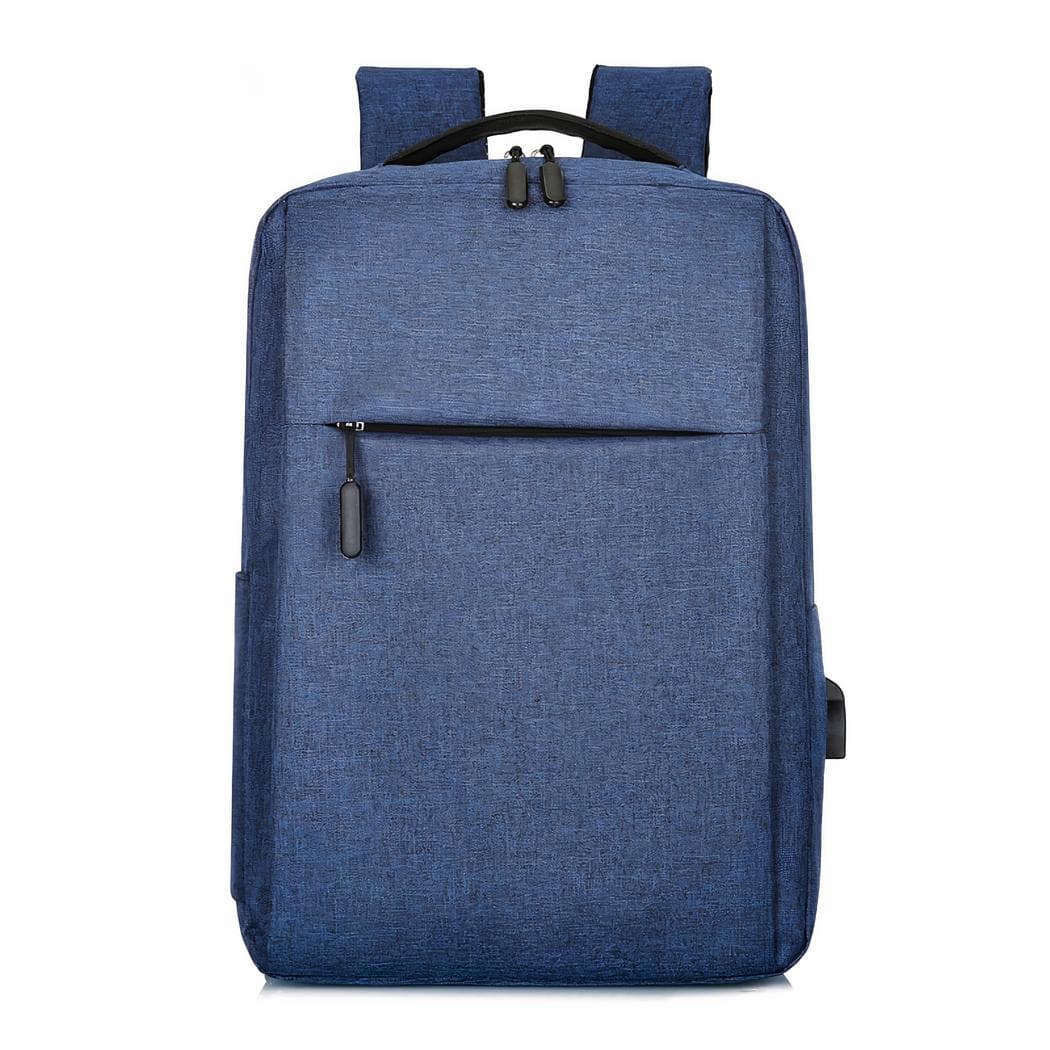 Sac à dos pour ordinateur en tissu avec charge USB - bleu