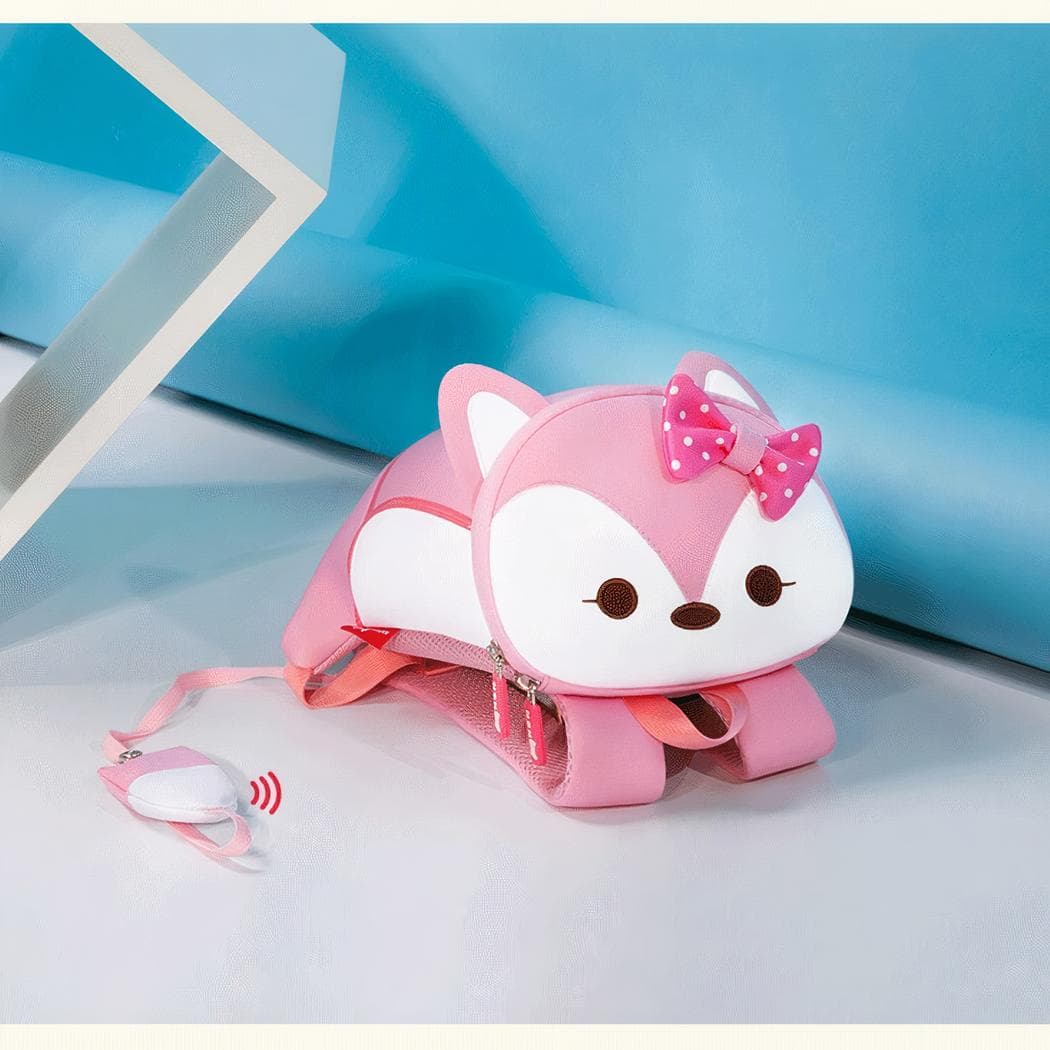 Sac à dos renard original avec nœud - rose