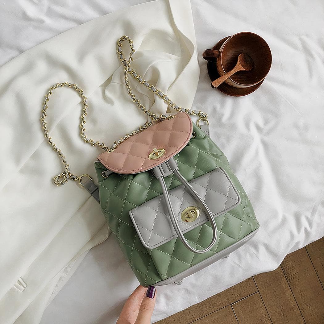 Sac à dos femme petit format matelassé - vert