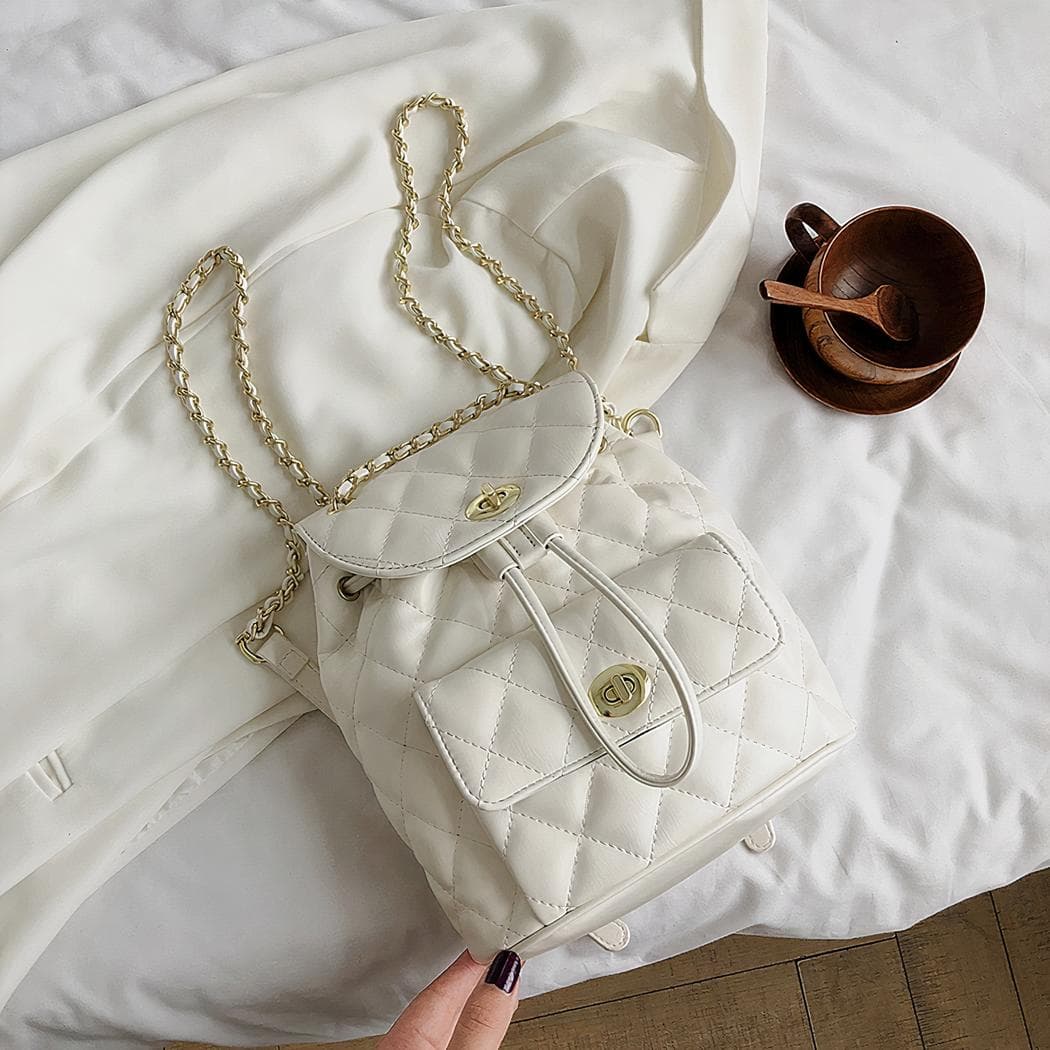 Sac à dos femme petit format matelassé - blanc
