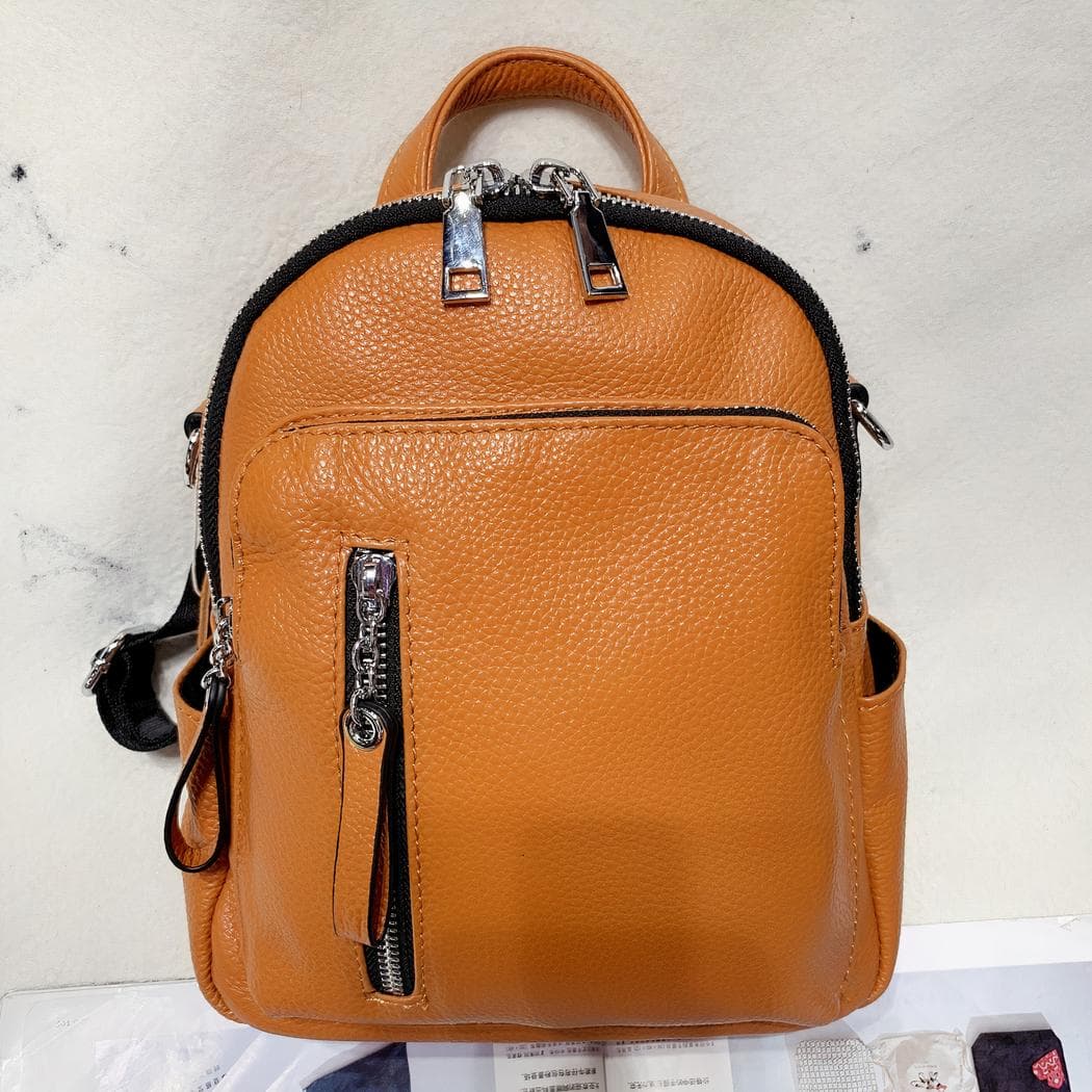 Petit sac à dos en imitation cuir - orange