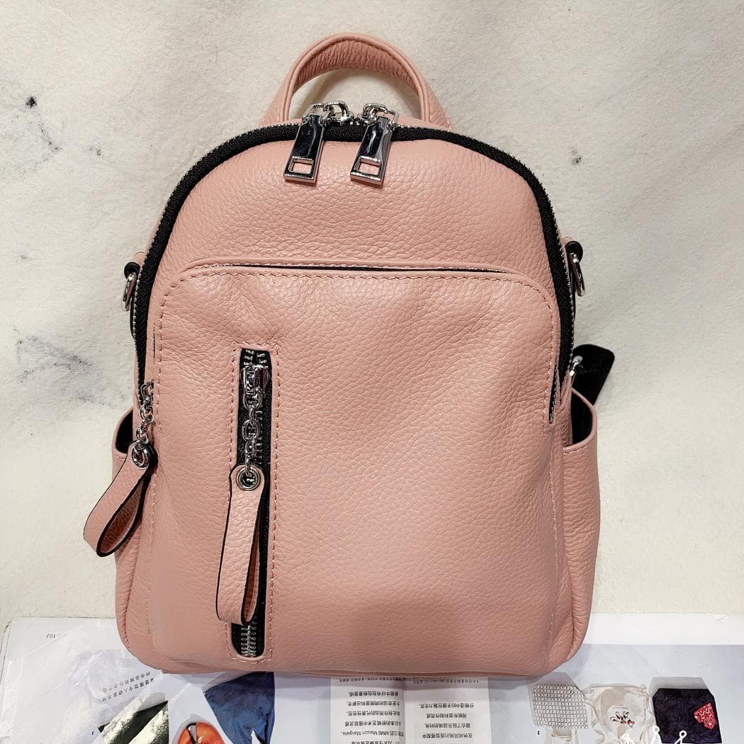 Petit sac à dos en imitation cuir - rose