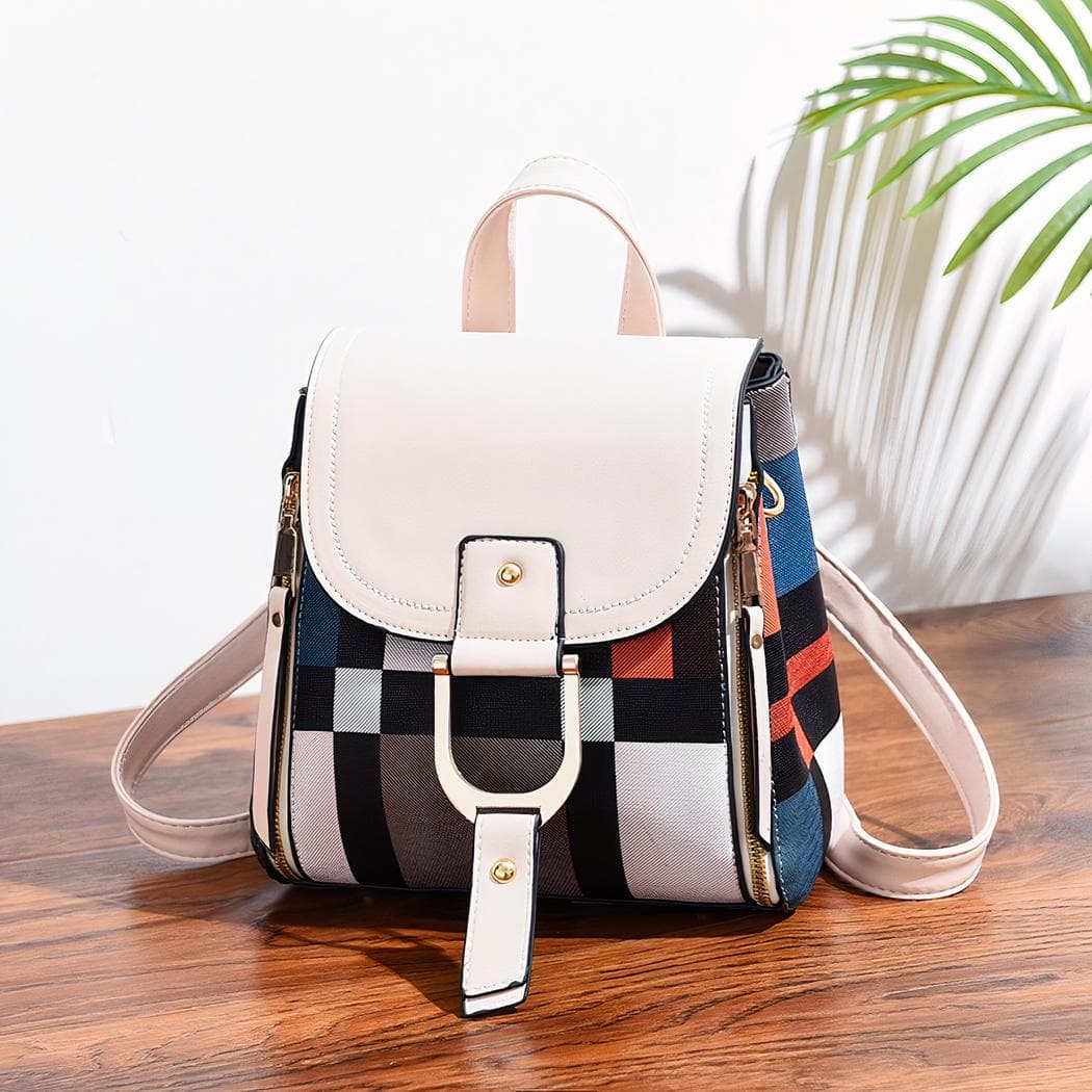 Sac à dos vintage multicolore - blanc