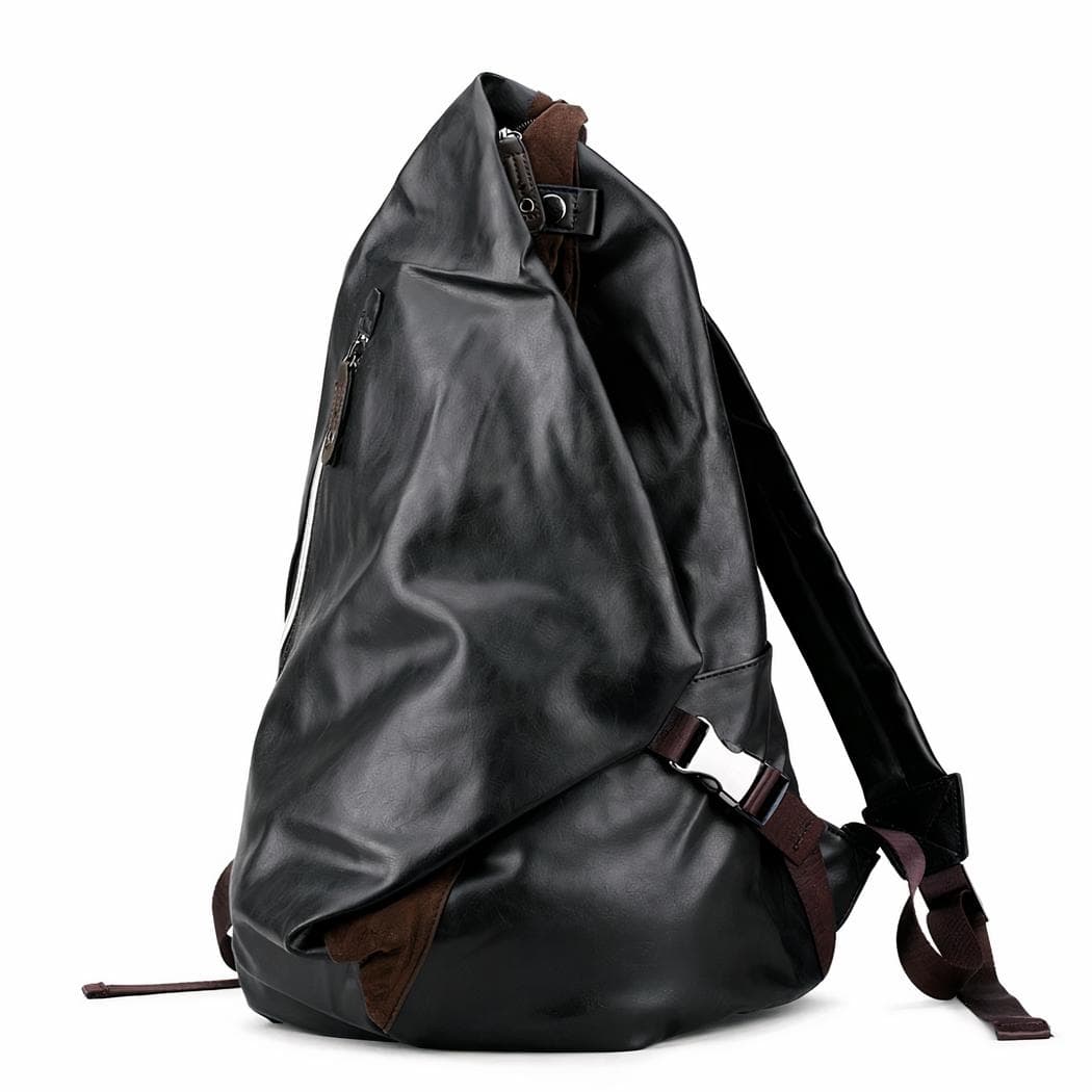 Sac à dos en similicuir souple - noir