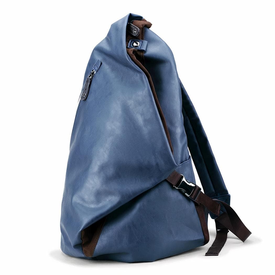 Sac à dos en similicuir souple - bleu