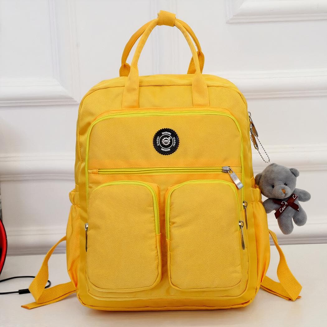 Sac à dos ordinateur femme pratique et coloré - jaune
