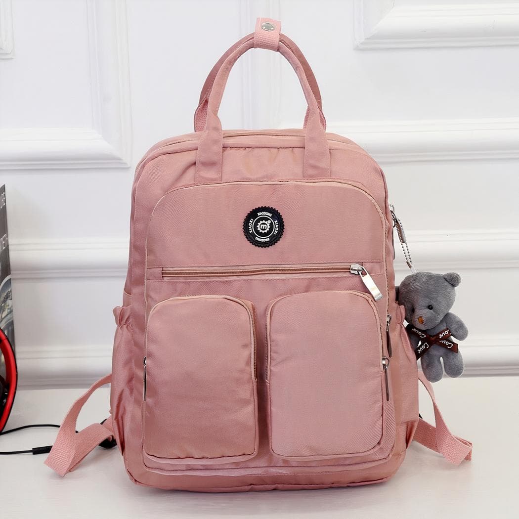 Sac à dos ordinateur femme pratique et coloré - rose