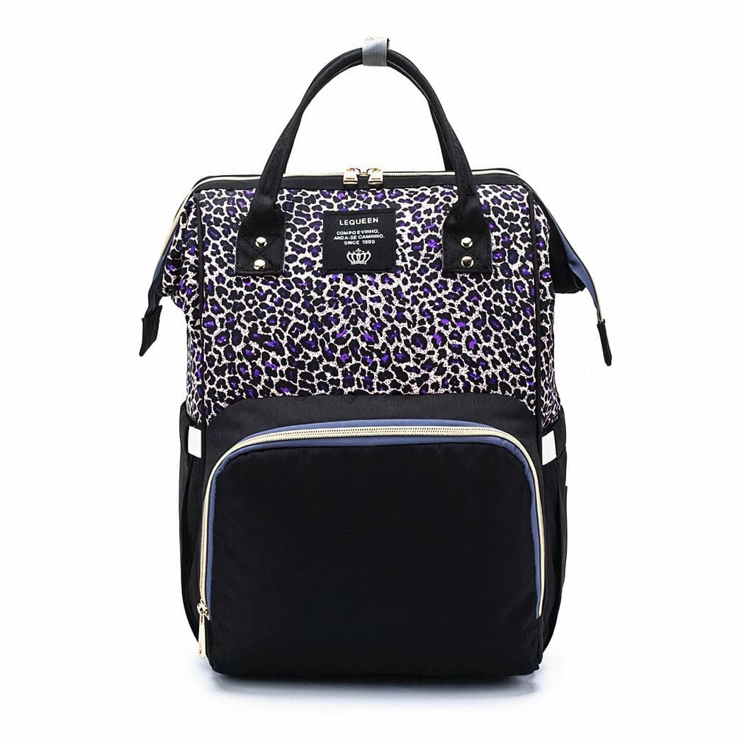 Sac à langer bébé avec imprimé léopard - violet
