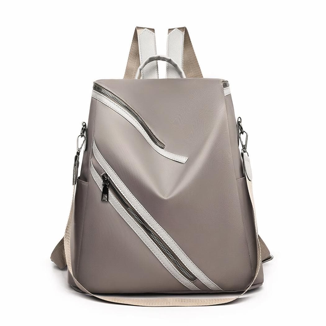 Sac à dos design avec multiples ouvertures - gris