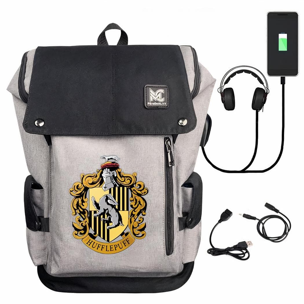 Sac à dos Harry Potter avec le motif des blasons - jaune