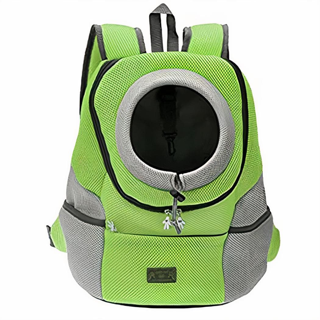 Sac à dos de promenade à double épaule pour chien - vert,m