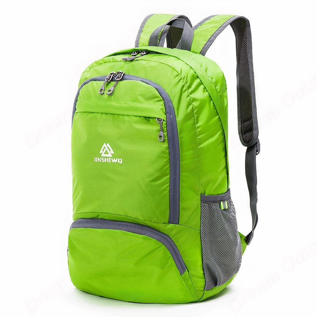 Sac à dos randonnée pliable en nylon étanche et léger - vert