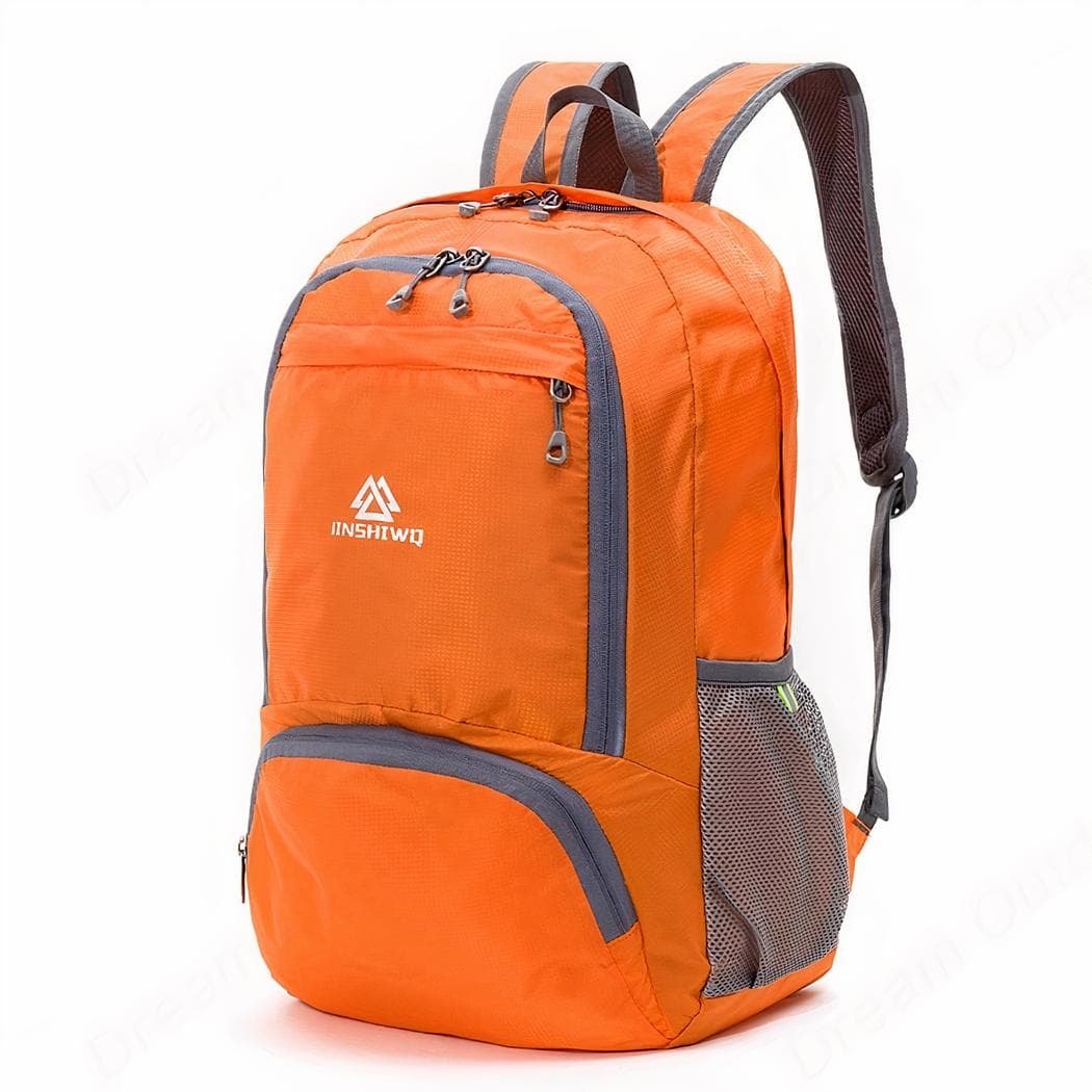 Sac à dos randonnée pliable en nylon étanche et léger - orange