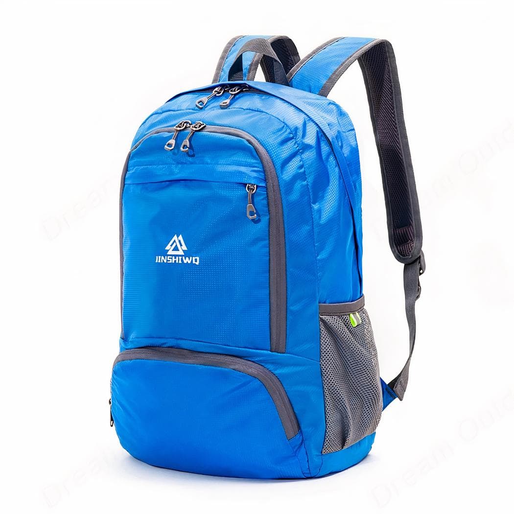 Sac à dos randonnée pliable en nylon étanche et léger - bleu