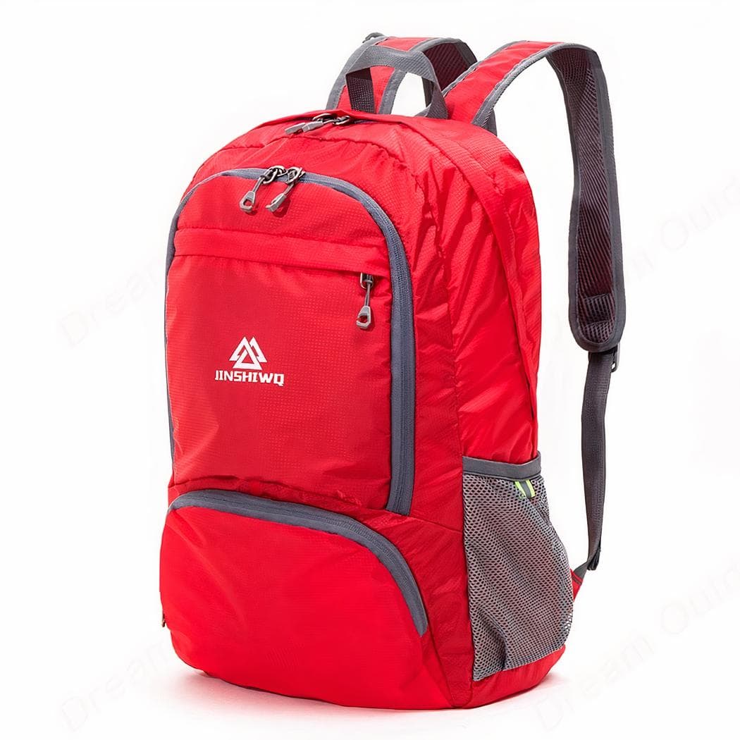 Sac à dos randonnée pliable en nylon étanche et léger - rouge