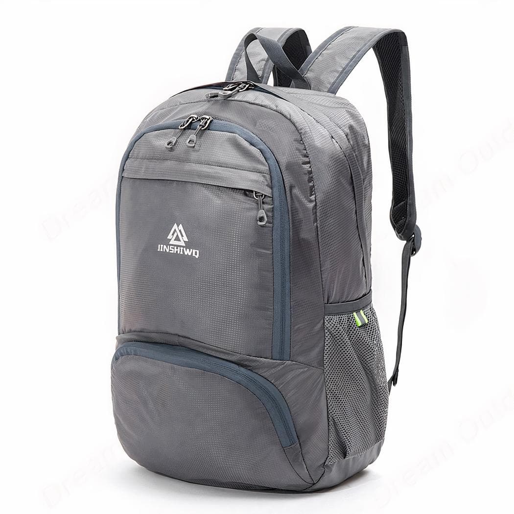 Sac à dos randonnée pliable en nylon étanche et léger - gris