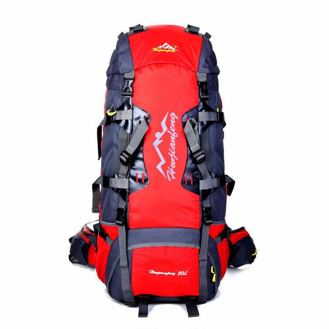 Grand sac à dos de randonnée 80L - rouge