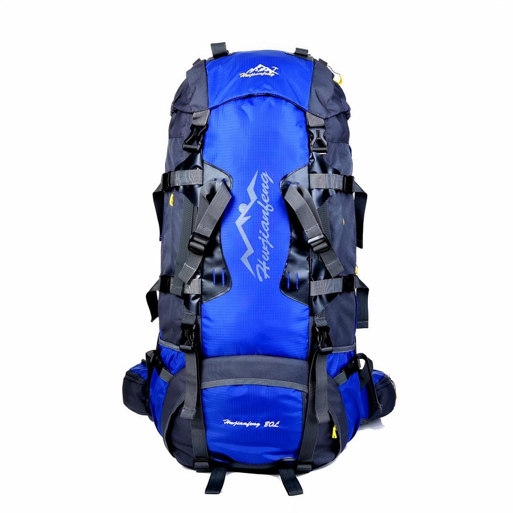Grand sac à dos de randonnée 80L - bleu-fonce
