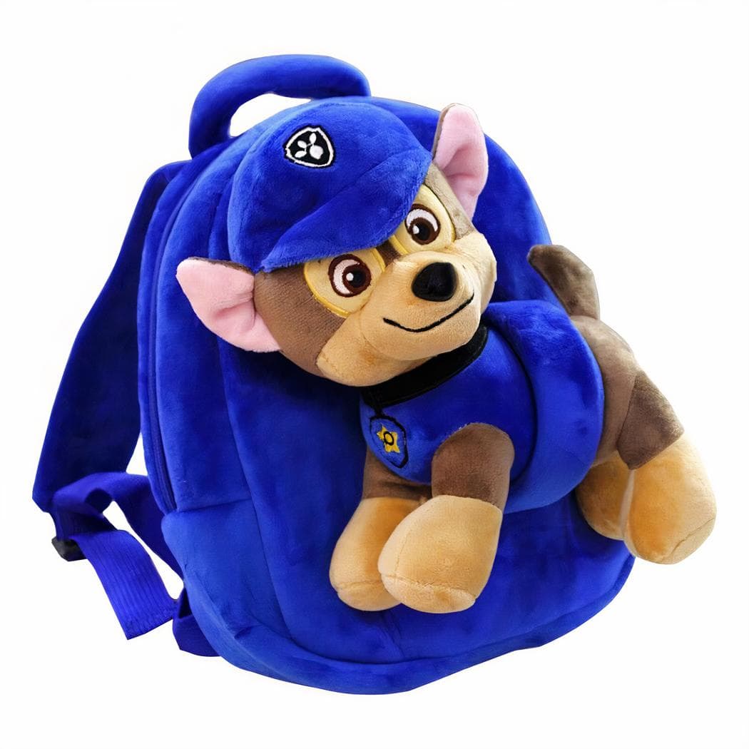 Sac à dos Pat'patrouille à peluche détachable - bleu