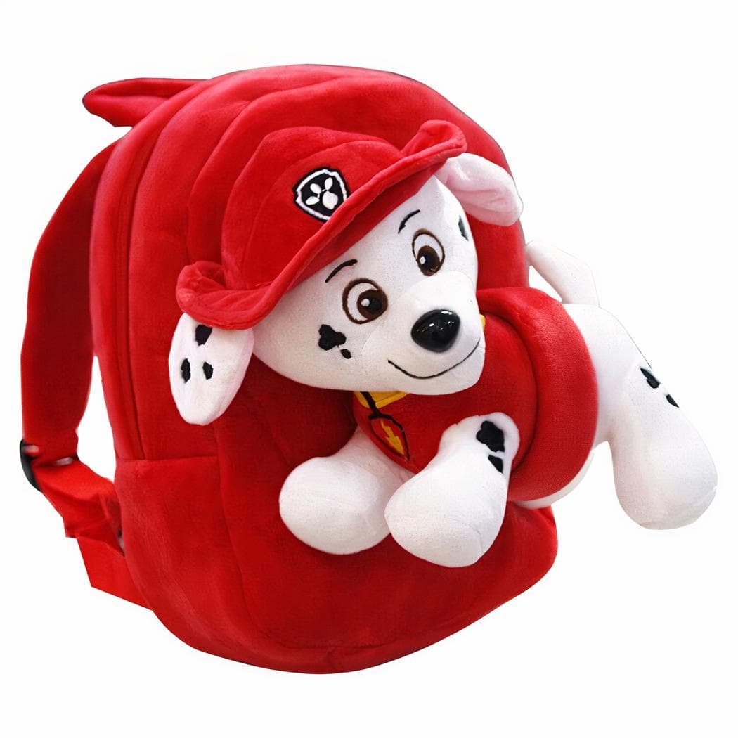Sac à dos Pat'patrouille à peluche détachable - rouge